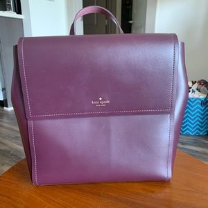 Plum Purple Kate Spade Backpack with Ballerina Pink Lining